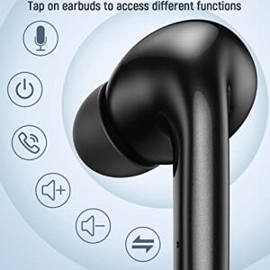 leuxe SOUCON ORYTO Wireless Earbuds 35Hrs Playtime TWS Bluetooth 5.0 Headphones Hi-Fi Stereo Sound in-Ear Earphones Touch Control Headset with Charging Case & Built-in Mic for Call Music, Black