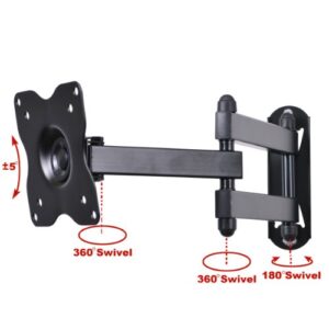 VideoSecu TV Wall Mount Monitor Bracket with Full Motion Articulating Tilt Arm 15" Extension for Most 27" 30" 32" 35" 37" 39" 40" LCD LED TVs with VESA 200x200 ML14B WS2