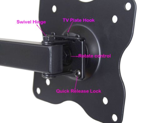 VideoSecu TV Wall Mount Monitor Bracket with Full Motion Articulating Tilt Arm 15" Extension for Most 27" 30" 32" 35" 37" 39" 40" LCD LED TVs with VESA 200x200 ML14B WS2