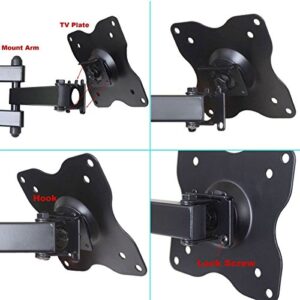 VideoSecu TV Wall Mount Monitor Bracket with Full Motion Articulating Tilt Arm 15" Extension for Most 27" 30" 32" 35" 37" 39" 40" LCD LED TVs with VESA 200x200 ML14B WS2