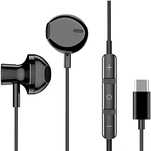 Urban Extreme USB Type C Earphones Stereo in-Ear Earbuds with Microphone and Volume Control Compatible with OnePlus 8 5G UW (Verizon) - Black (US Version with Warranty)