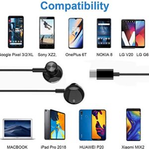 Urban Extreme USB Type C Earphones Stereo in-Ear Earbuds with Microphone and Volume Control Compatible with OnePlus 8 5G UW (Verizon) - Black (US Version with Warranty)