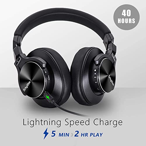 Srhythm NC75 Pro Noise Cancelling Headphones Bluetooth V5.3 Wireless,40 Hours Playtime Headsets Over Ear with Microphones&Fast Charge for TV/PC/Cell Phone (Renewed)