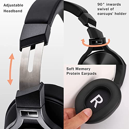 Srhythm NC75 Pro Noise Cancelling Headphones Bluetooth V5.3 Wireless,40 Hours Playtime Headsets Over Ear with Microphones&Fast Charge for TV/PC/Cell Phone (Renewed)