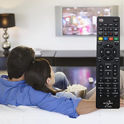 MYHGRC Universal Remote Control for Insignia/Sanyo/Sharp/Samsung/Sony/Hisense/Panasonic/Philips/Toshiba/LG Smart TVs and More Brands, Simple Settings Required