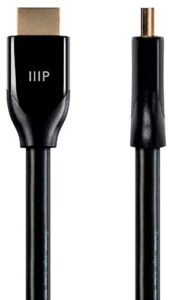 monoprice certified premium hdmi cable – black – 6 feet (2 pack) 4k@60hz hdr 18gbps 28awg yuv 4