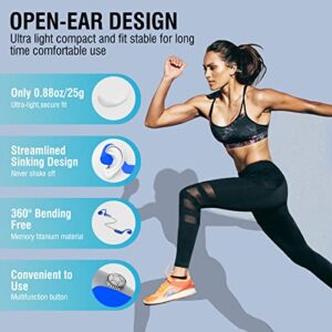 CelsusSound Bone Conduction Headphones with Noise-Canceling MIC, Bluetooth Waterproof Sport Headphone, Open Ear Stereo Headphones up to 10H of Music and Calls, Wireless Headset for Running and Workout