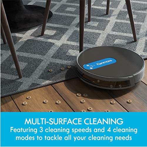 Kenmore 31510 Robot Vacuum Cleaner 1800Pa Suction 3" Slim Quiet Self-Charging Robotic Vacuum with Stair Sensor,Spot Cleaning, Boundary Strips Works with Alexa for Pet Hair, Hardwood Floors, Carpet