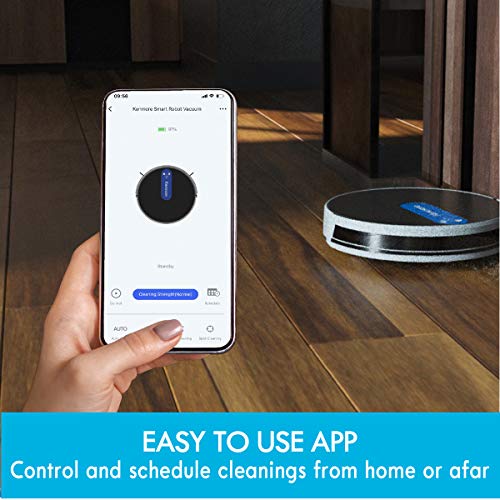 Kenmore 31510 Robot Vacuum Cleaner 1800Pa Suction 3" Slim Quiet Self-Charging Robotic Vacuum with Stair Sensor,Spot Cleaning, Boundary Strips Works with Alexa for Pet Hair, Hardwood Floors, Carpet