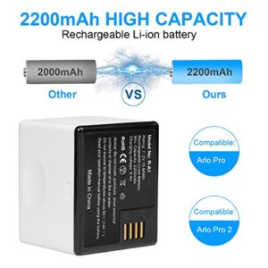 Mrupoo Batteries (2-Pack) Compatible with Arlo Pro, Arlo Pro 2 / Rechargeable 7.2V Upgraded Lithium Li-ion Batteries Pack