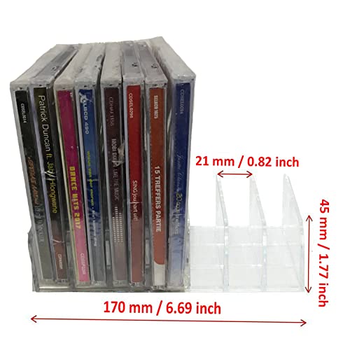 Clear Acrylic CD DVD Holder CD Storage Box CD Display Rack CD Stand - Holds up to 14 Standard CD Cases for Media Shelf Storage and Organization