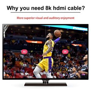 EONZONE 10 ft 8K HDMI Cable 2.1 Ultra HD High Speed 48Gpbs 8K60 4K120 144Hz eARC HDR10 HDCP 2.2&2.3 Compatible for Xbox One X PS4 PS5 Roku Fire TV Apple TV Nintendo Switch Sony LG Samsung