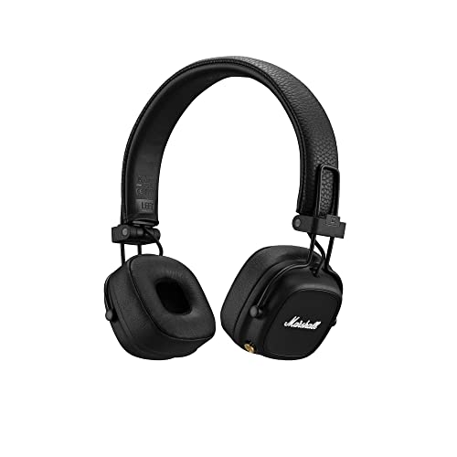 Marshall Major IV On-Ear Bluetooth Headphone, Black & Emberton Bluetooth Portable Speaker - Black & Brass