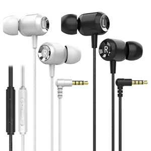 dixvuk 2 pack metal wired earbuds,noise isolating in-ear headphones,built-in call control button earphones, earphone fits 3.5mm interface for ipad, mp3/mp4,ipod, iphone 6/6s, android smartphones