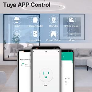 WiFi Smart Plug, Bibikoo Local Voice Control, Remote Tuya Smart App, Voice Control Start Pairing, Smart Outlet Socket Works with Alexa and Google Home, Timer, Group Control, 2.4G WiFi, FCC/UL (1)