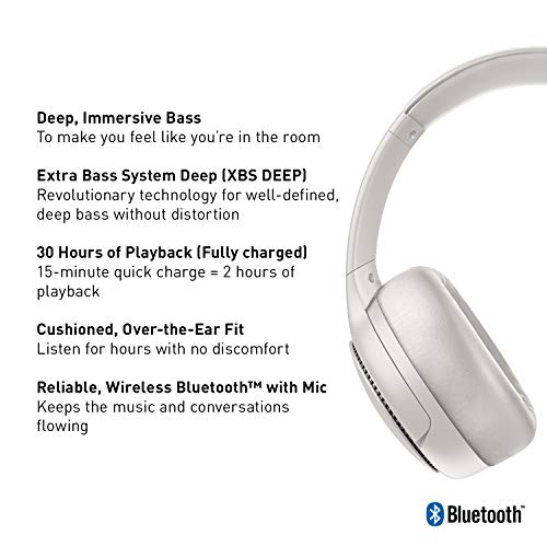 Panasonic RB-M500B Deep Bass Wireless Bluetooth Immersive Headphones with XBS DEEP and Bass Reactor (Sand Beige)