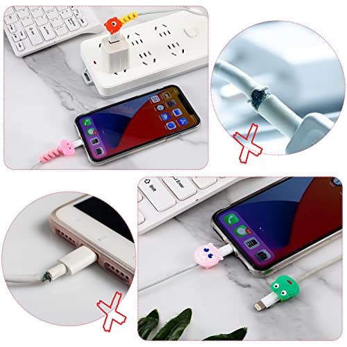 Flutesan 60 Pcs Cable Protectors Cute Charging Animal Bite Cord Protector USB Cord Charger Phone Charger Accessories for All Cellphone Data Lines, Various Styles