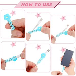 Flutesan 60 Pcs Cable Protectors Cute Charging Animal Bite Cord Protector USB Cord Charger Phone Charger Accessories for All Cellphone Data Lines, Various Styles