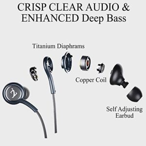 PRO Stereo Headphones Compatible with Your Samsung Galaxy Tab A 10.1 (2019) with Hands-Free Built-in Microphone Buttons + Crisp Digital Titanium Clear Audio! (USB-C/PD)
