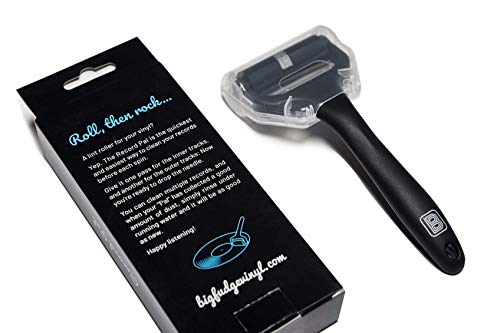 Big Fudge Record Pal, Vinyl Roller Cleaner. Black Vinyl Record Cleaner in Gift Pack. Silicone Lint Roller for LP Records, Anti-Static Record Duster.