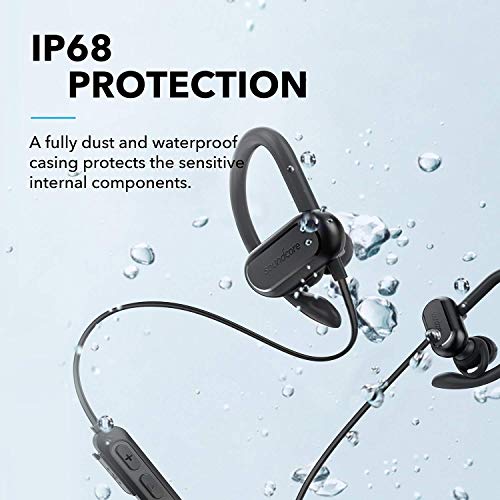 Soundcore Spirit X 2019 Version Wireless Sports Earphones, Bluetooth Headphones with IP68 Waterproof Protection, SweatGuard, Intense Bass, 18H Playtime, for Running, Workout, Sports (Renewed)