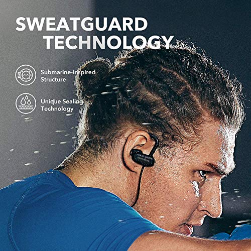 Soundcore Spirit X 2019 Version Wireless Sports Earphones, Bluetooth Headphones with IP68 Waterproof Protection, SweatGuard, Intense Bass, 18H Playtime, for Running, Workout, Sports (Renewed)