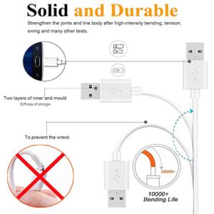 KAHEAUM 10FT Long Android Charger Cable Fast Charge,USB to Micro USB Cable White,Micro USB 2.0 Cable USB Micro Cable for Samsung Charger Cord Tablet Galaxy 7 S7 Edge LG Phone,Charging Wire for Kindle