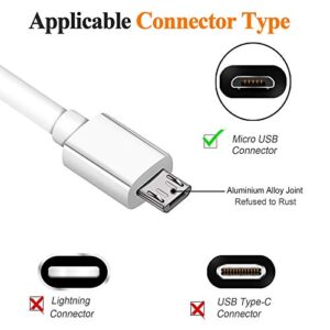 KAHEAUM 10FT Long Android Charger Cable Fast Charge,USB to Micro USB Cable White,Micro USB 2.0 Cable USB Micro Cable for Samsung Charger Cord Tablet Galaxy 7 S7 Edge LG Phone,Charging Wire for Kindle