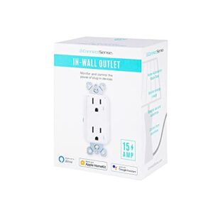 ConnectSense Smart In-Wall Outlet, WiFi Connected Electrical Smart Wall Socket That's Compatible With Amazon Alexa, Apple HomeKit Siri and Google Assistant (15A)