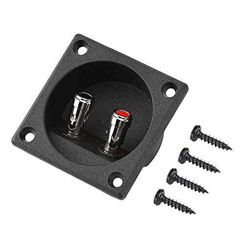 Pomya Speakers Terminal Box, Push Type 2 Binding Post Cable Square Spring Cup Connector Acoustic Components for DIY Home Car Stereo Speaker