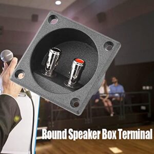 Pomya Speakers Terminal Box, Push Type 2 Binding Post Cable Square Spring Cup Connector Acoustic Components for DIY Home Car Stereo Speaker