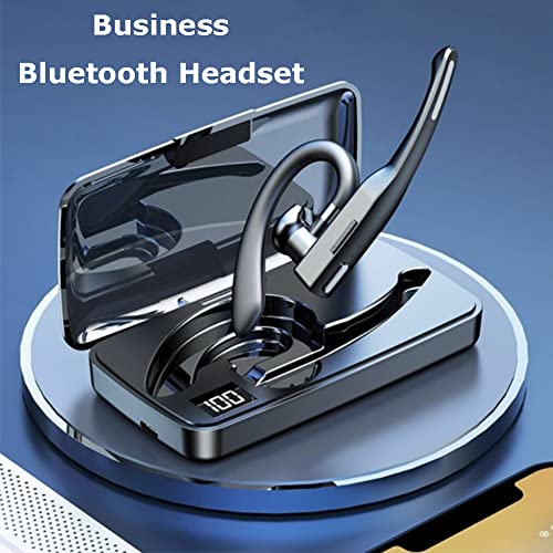 YYK?525 Business Headset, Wireless Over Ear Earphones with Mic, Bluetooth5.1 Over Ear Headset, 180° rotating earhook, with Charging Case, 10?12 hours play music, for iOS and for Android, PC, laptop