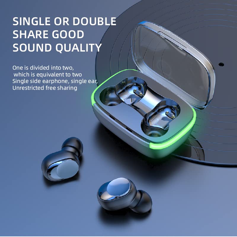 Wireless Earbuds Bluetooth Headphones with Wireless Charging Case IPX4 Waterproof Stereo Earphones in-Ear for SPOR, BLACK