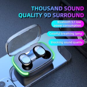 Wireless Earbuds Bluetooth Headphones with Wireless Charging Case IPX4 Waterproof Stereo Earphones in-Ear for SPOR, BLACK