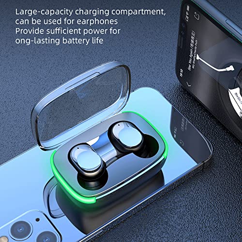 Wireless Earbuds Bluetooth Headphones with Wireless Charging Case IPX4 Waterproof Stereo Earphones in-Ear for SPOR, BLACK