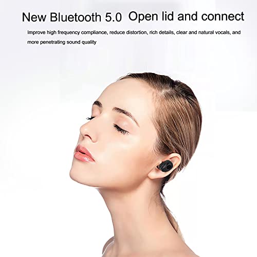 LANADO Wireless Earbuds, Mini Bluetooth 5.0 Wireless Earphones in Ear Stereo Sound Microphone with Cancelling Mic and Portable Charging Case, Touch Control Wireless Headphones LED Display for Sport