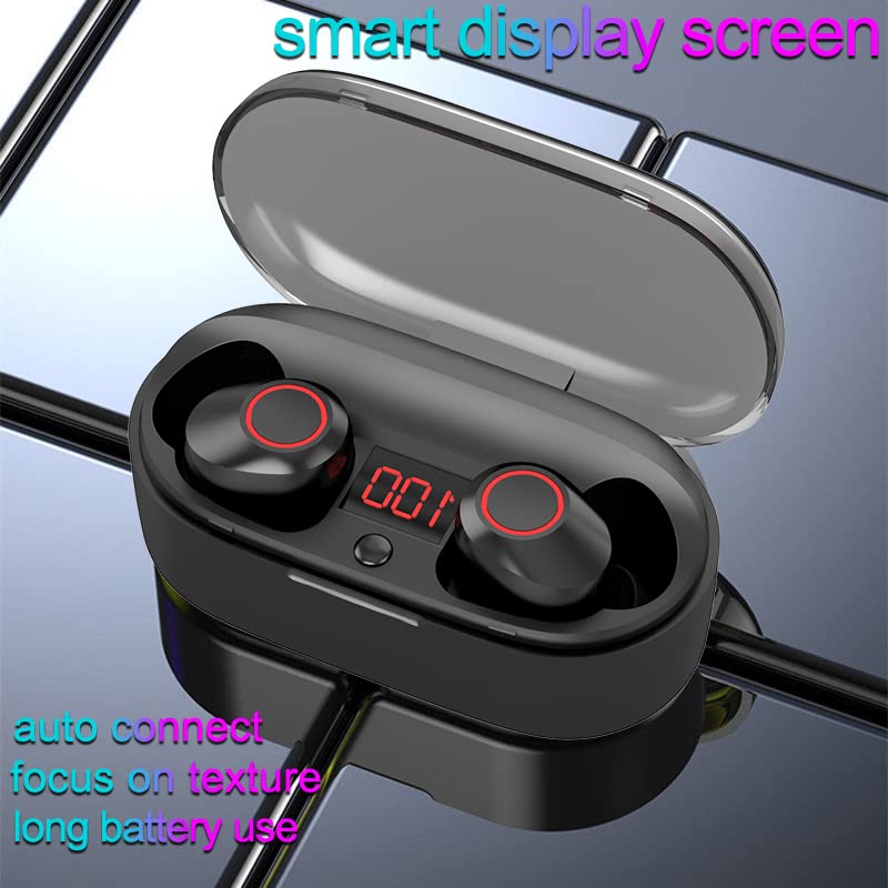 LANADO Wireless Earbuds, Mini Bluetooth 5.0 Wireless Earphones in Ear Stereo Sound Microphone with Cancelling Mic and Portable Charging Case, Touch Control Wireless Headphones LED Display for Sport