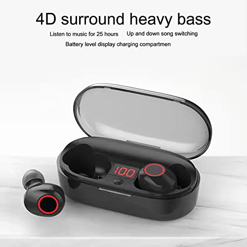 LANADO Wireless Earbuds, Mini Bluetooth 5.0 Wireless Earphones in Ear Stereo Sound Microphone with Cancelling Mic and Portable Charging Case, Touch Control Wireless Headphones LED Display for Sport