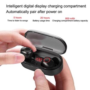 LANADO Wireless Earbuds, Mini Bluetooth 5.0 Wireless Earphones in Ear Stereo Sound Microphone with Cancelling Mic and Portable Charging Case, Touch Control Wireless Headphones LED Display for Sport