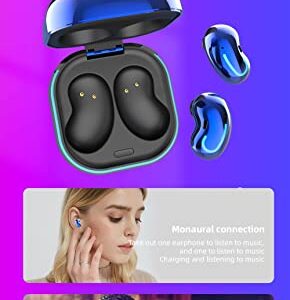 SZYCD Mini LED True Wireless Earbuds for iPhone, Bluetooth 5.1 Headset with Charging Box, TWS Stereo Headphones, Handsfree, Clear Calls, Suitable for Business and Work (Pink)