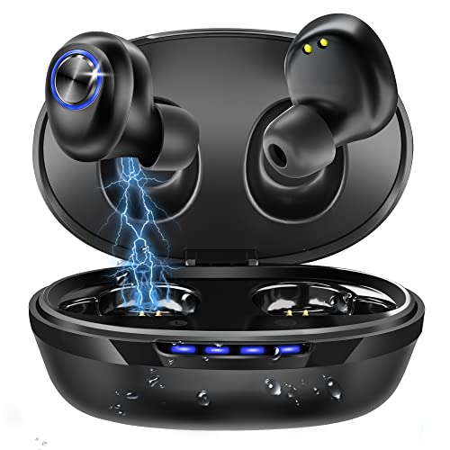 osdfono Wireless Bluetooth Headphones Wireless Earphones IPX7 Waterproof True Wireless Earbuds Sports Ear Buds in Ear with Microphone for iPhone Android Running Exercise Gym Outdoors Gaming