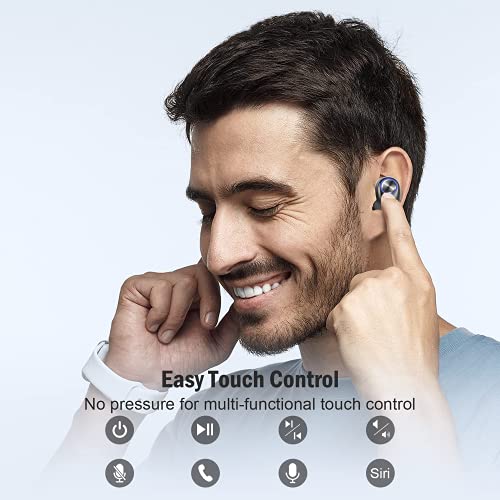 osdfono Wireless Bluetooth Headphones Wireless Earphones IPX7 Waterproof True Wireless Earbuds Sports Ear Buds in Ear with Microphone for iPhone Android Running Exercise Gym Outdoors Gaming