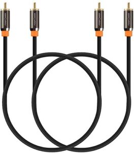 fospower (3ft – 2 pack digital audio coaxial cable [24k gold plated connectors] premium s/pdif rca male to rca male for home theater, hdtv, subwoofer, hi-fi systems