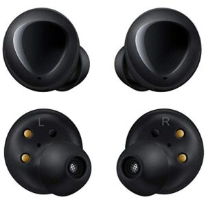 Samsung Galaxy Buds 2019, Bluetooth True Wireless Earbuds (Wireless Charging Case Included), Black - International Version, No Warranty (Buds + Fast Wireless Charging Pad Bundle, Black) (Renewed)