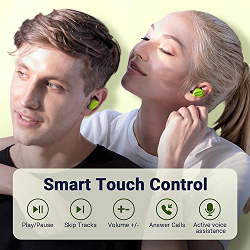 233621 Droplet True Wireless Earbuds, CVC 6.0 Call Noise Cancelling Headphones, IPX5 Waterproof Bluetooth 5.0 Earphones Touch Control, Stereo sound, comfortable fit for Home, Office, Gym (Light Green)