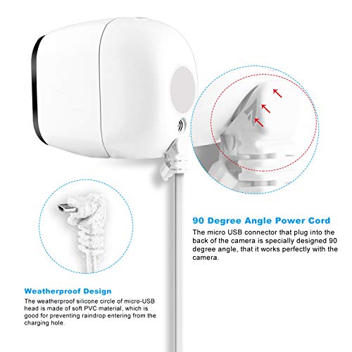 10 Feet Weatherproof Arlo Outdoor Power Adapter for Arlo Pro, Taken Power Cable and Quick Charge 3.0 Charging Adapter Compatible with Arlo Pro, Arlo Pro 2, Arlo Go, 1 Set, White