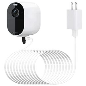 alertcam 30ft/9m power adapter for arlo essential spotlight, weatherproof outdoor power cable continuously charging your arlo essential camera – white