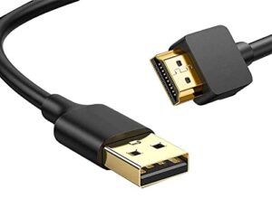 usb to hdmi cable, usb 2.0 male to hdmi male charger cable splitter adapter – 0.5m/1.6ft