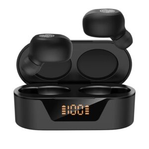 rusam tws bl31 true wireless earbuds bluetooth 5.2 headphones touch control stereo earphones in-ear built-in mic headset premium deep bass for music game sport,black