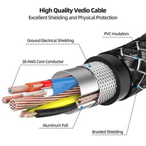 DVI to VGA Cable 6ft, FEMORO Active DVI-D 24+1 to VGA Adapter Male to Male Gold-Plated Braided Cable for HDTV PC Host Laptop Monitor and Projector